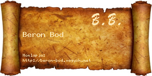 Beron Bod névjegykártya